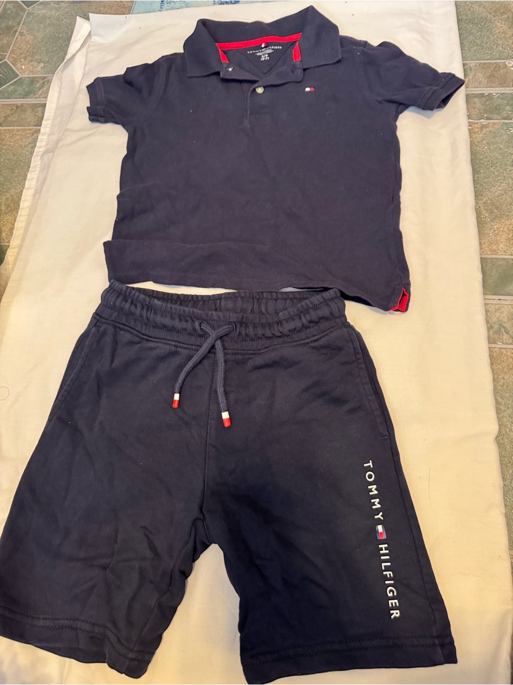 Tommy Hilfiger Navy Kids' Polo Shirt and Drawstring Shorts